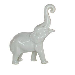 Vintage Pfeffer Gotha Porzellan Germany Elephant Miniature Figurine Trunk Up